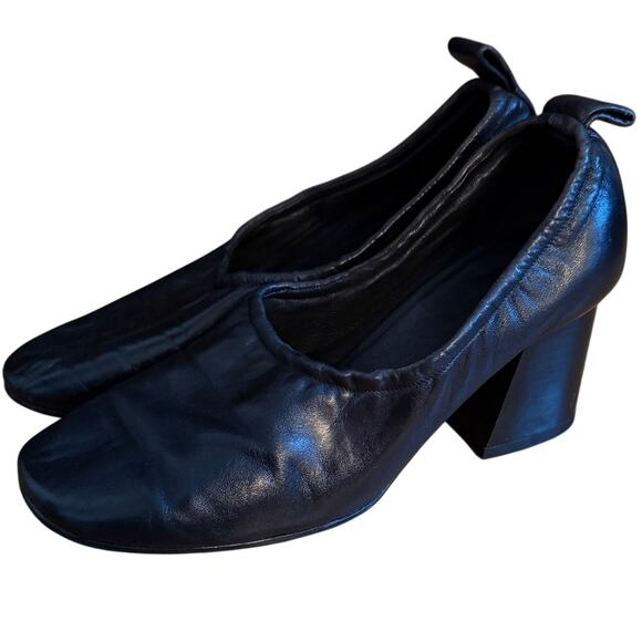 Celine Shoes - CELINE by Phoebe Philo Runway Soft Ballerina Block Heels Black Size 6.5
